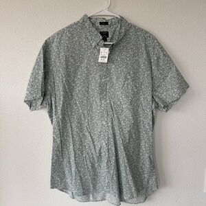 J Crew NWT Mens XL Spring Button Up Shirt Green and White Floral